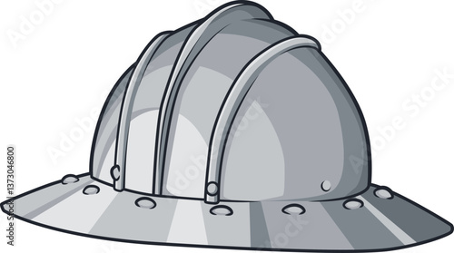 Früher Eisenhut-Helm mit breiter Krempe – idealer Schutz gegen Schläge von oben im Mittelalter.