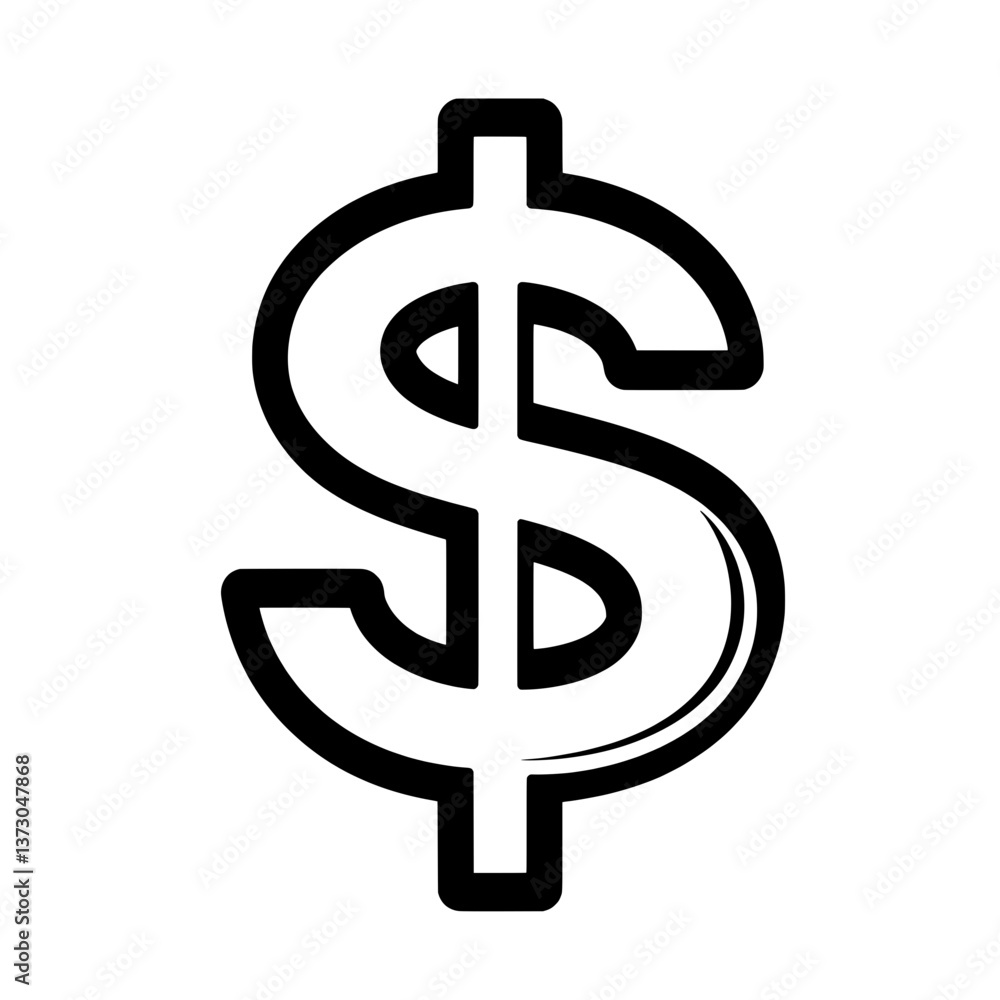 Minimalist Dollar Sign Graphic for Finance Concepts Minimalist Dollar Sign Graphic for Finance Concepts
