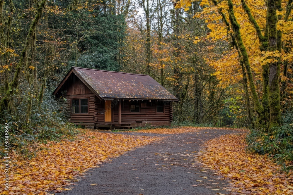 A country cabin in Wahkeena Nature Preserve Sugar Grove Ohio during fall A country cabin in Wahkeena Nature Preserve Sugar Grove Ohio during fall