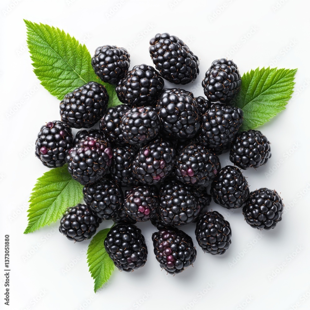 Marionberry blackberry, standing alone on a white backdrop Marionberry blackberry, standing alone on a white backdrop