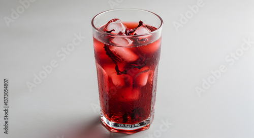 Wallpaper Mural Refreshing iced hibiscus tea in a clear glass with visible hibiscus petals garnish Torontodigital.ca