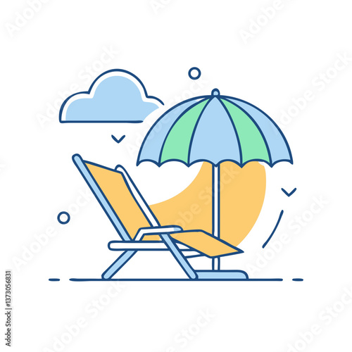 Beach chair icon for seaside relaxation
