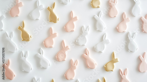 easter bunny pattern on white background, easter decoration