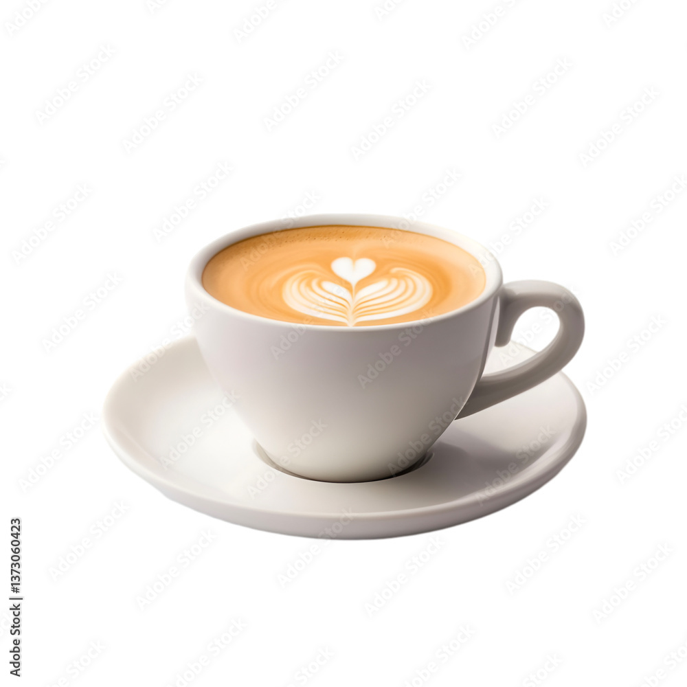 Latte art in a white cup on a saucer a delightful coffee moment, Latte art in a white cup on a saucer a delightful coffee moment,