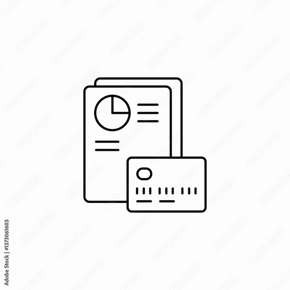 card use statistics icon sign vector card use statistics icon sign vector