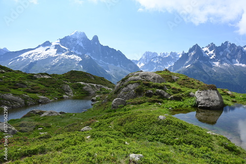 See bei La flegere mit Blick zur Mont Blanc-Gruppe