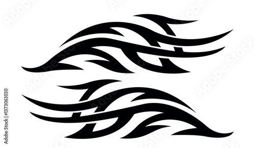 Vector fire Sports car flame side decal vinyl sticker. Race car tribal flames eps graphic. Side vehicle decoration for car, auto, truck, boat, suv, motorcycle.