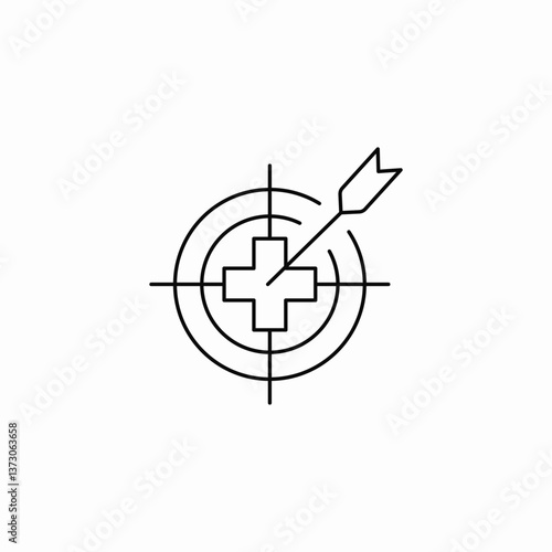 medical target icon sign vector