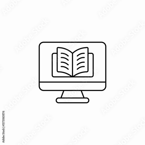 online desktop library icon sign vector
