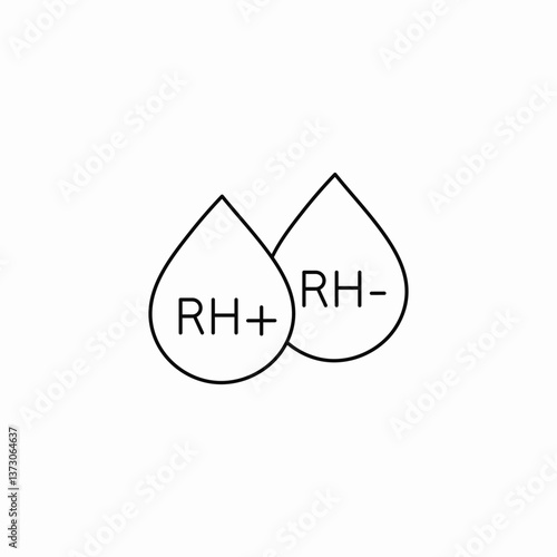 rh blood system icon sign vector