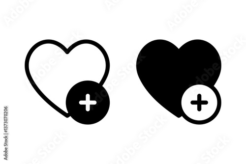 add to favorites icon set. adding to a wishlist , or expressing a positive sentiment. Suitable for web design, app interfaces, and graphic design projects