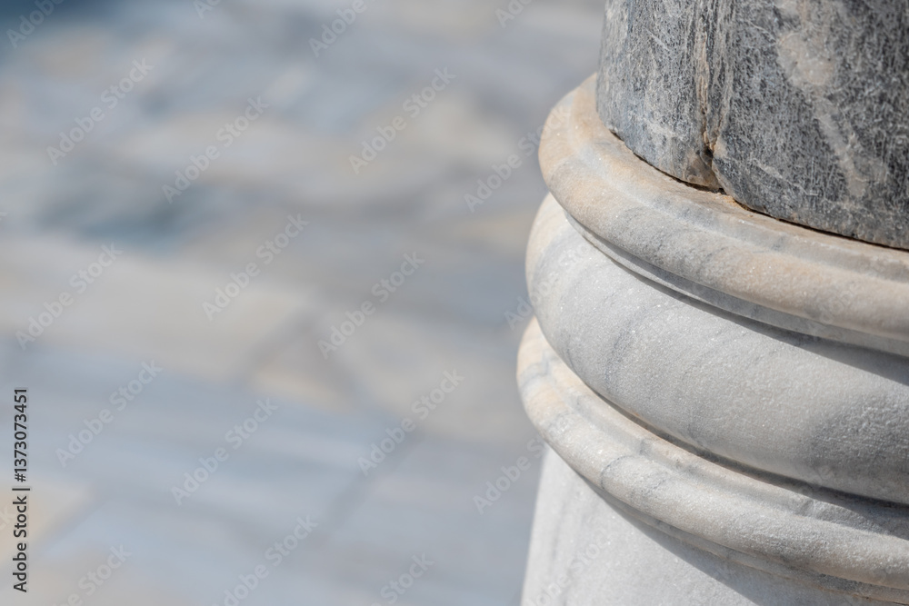 Close-Up of Marble Column in Historic Ottoman Architecture Close-Up of Marble Column in Historic Ottoman Architecture