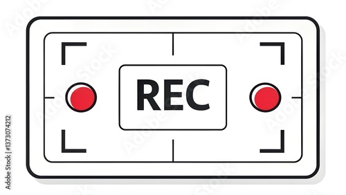 Recording camera screen interface rec button video record viewfinder frame