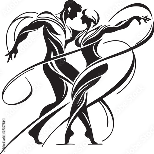 Elegant Dancing Couple in Motion
