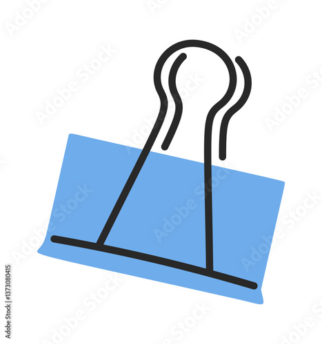 Blue paper clip hand-drawn clamp