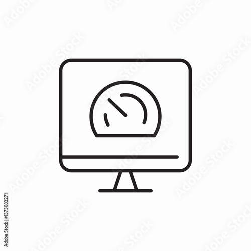 desktop speed test icon sign vector