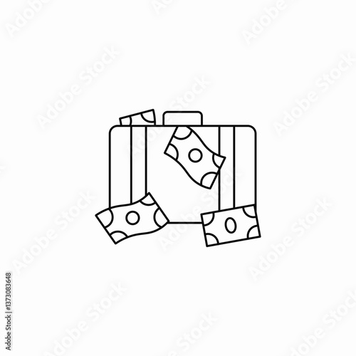 money suitcase icon sign vector