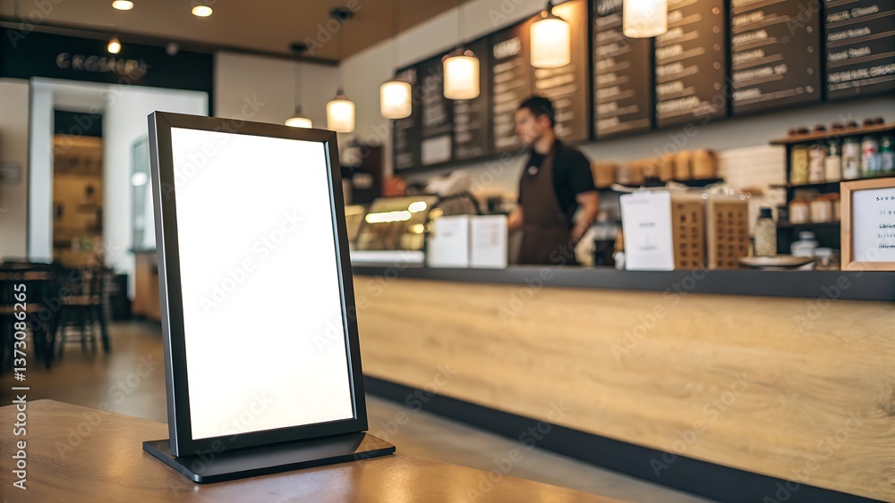 Blank menu board mockup in coffee shop cafe restaurant for advertisement use Blank menu board mockup in coffee shop cafe restaurant for advertisement use