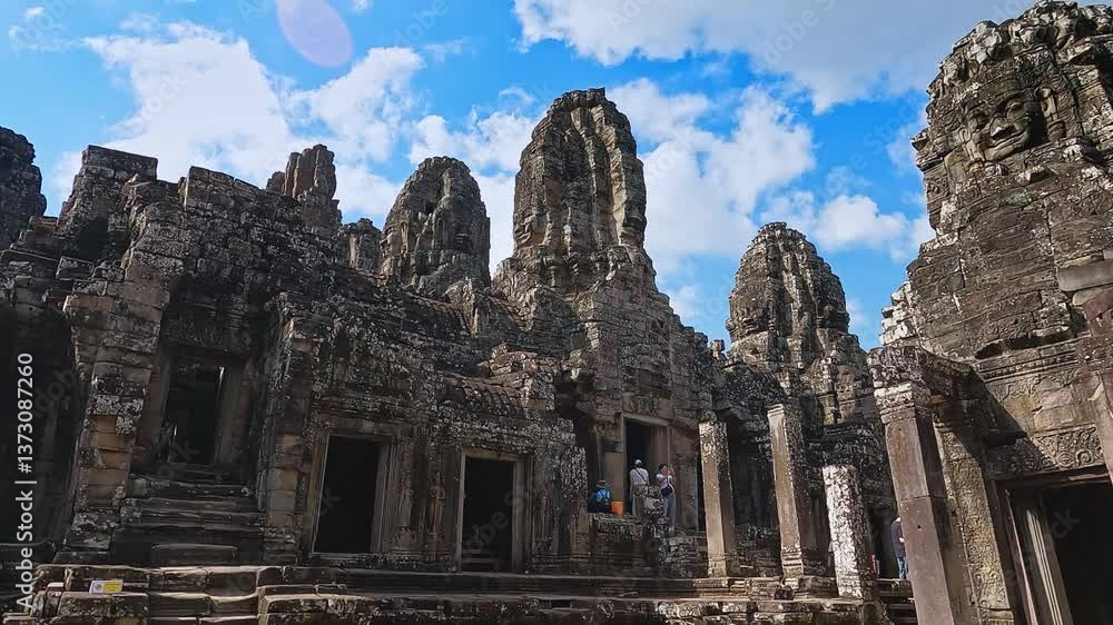 Angkor Wat, camera walk through the ancient temple ruins in Cambodia Angkor Wat, camera walk through the ancient temple ruins in Cambodia