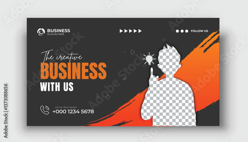 Corporate YouTube thumbnail for live workshop promotion Social media web banner and Editable Modern Video Thumbnail cover	