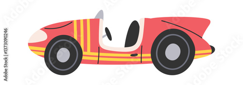 Kid racing car hand-drawn doodle