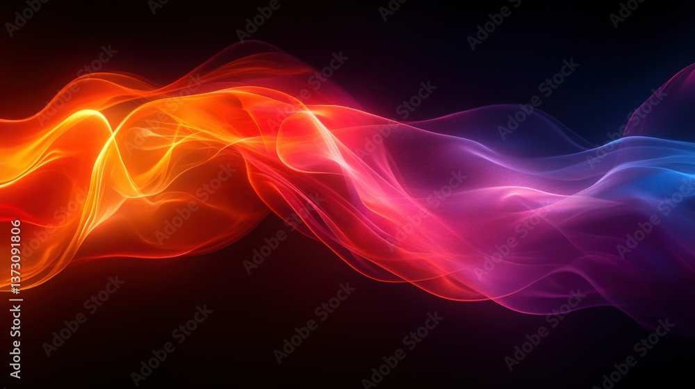 Fototapeta premium Colorful Waves of Light Flowing in Abstract Background Design