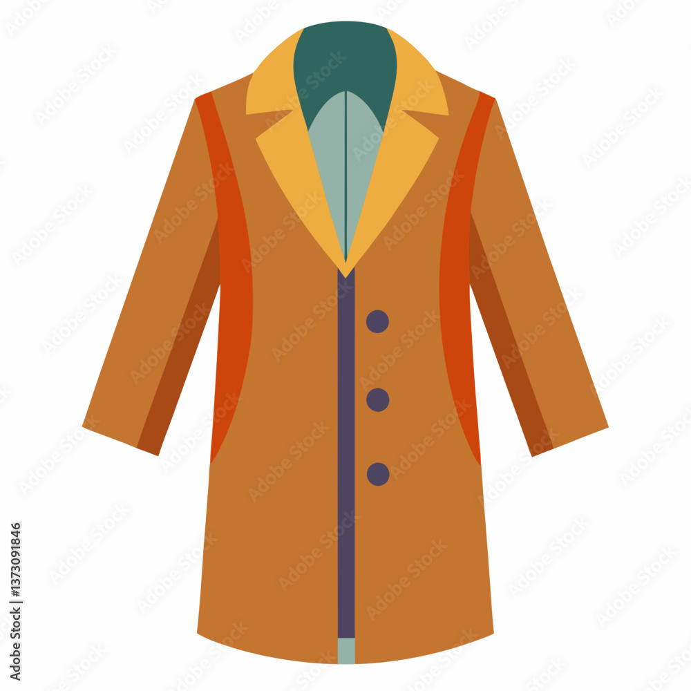 Minimalist Overcoat Vector Design on White Background Minimalist Overcoat Vector Design on White Background