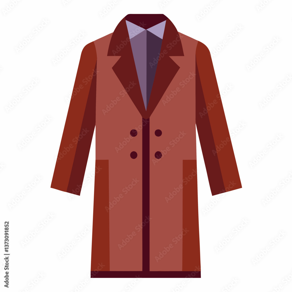 Minimalist Overcoat Vector Design on White Background Minimalist Overcoat Vector Design on White Background