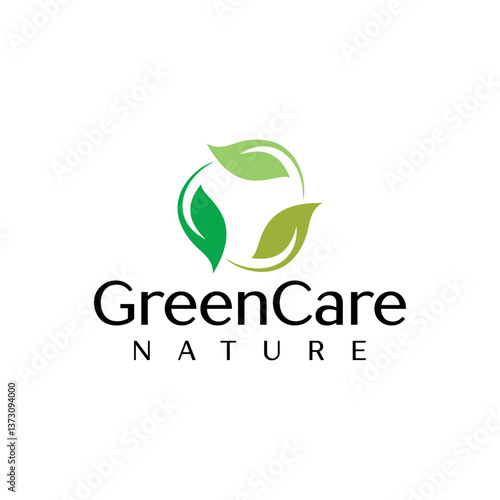 Green care nature leaf logo design editable vector  business brand identity ideas 