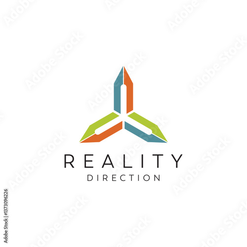 Reality direction towers city  logo design editable vector  business brand identity ideas 