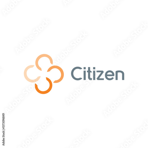 Citizen connection community links logo design editable vector  business brand identity ideas 