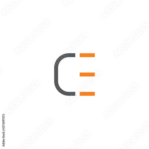 Simple line letters EC magnet marketing logo design editable vector  business brand identity ideas 