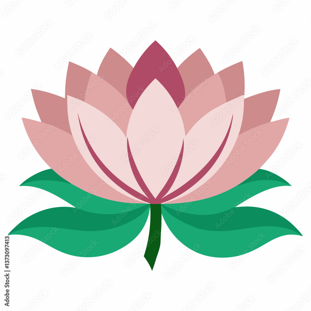 Minimalist Lotus Vector Design on White Background Minimalist Lotus Vector Design on White Background