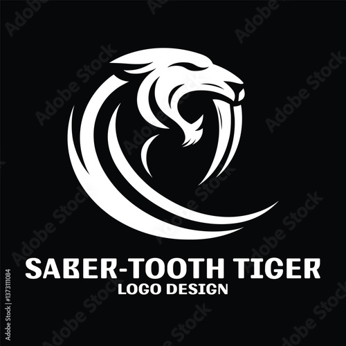 Saber Tooth Tiger Vector Logo Design