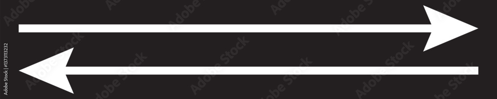 Naklejka premium double wave long curved arrow icon. double arrow icon on white background.