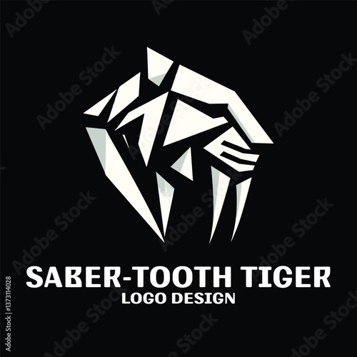 Saber Tooth Tiger Vector Logo Design