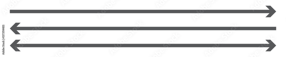 Set of long arrow vector, icon . Horizontal double side arrow. Straight long arrow vector icon set. Long arrows left and right in flat style. Long arrow silhouette, symbol, icon design Set of long arrow vector, icon . Horizontal double side arrow. Straight long arrow vector icon set. Long arrows left and right in flat style. Long arrow silhouette, symbol, icon design