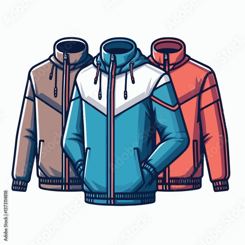 windbreaker, garment, clothing, design, fashion, zipper, wear, jacket, apparel, hood, sportswear, coat, isolated, style, hoodie, template, back, clothes, mockup, white, illustration, sketch, front, ac