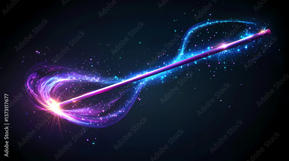 Obraz premium neon magic wawes