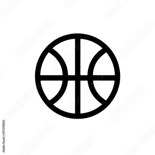 Minimalist Basketball Line Art Icon