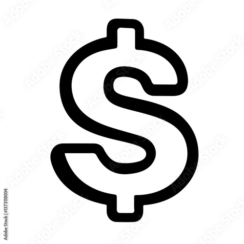 line art icon of a dollar symbol
