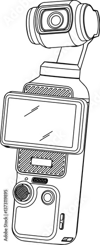 Cam Pocket Camera Hand Drawn Vector Illustration R2025001