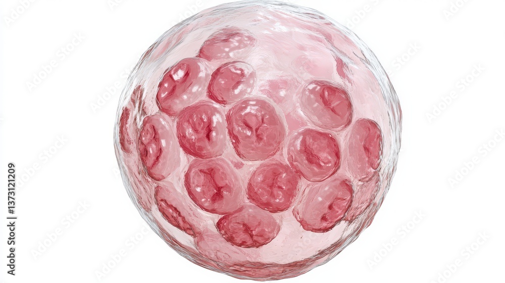 The microscopic view of a developing biological cell structure The microscopic view of a developing biological cell structure
