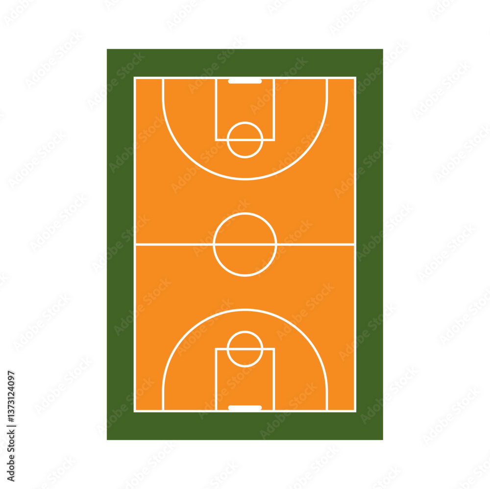 Fototapeta premium Basketball Court Field vector design.