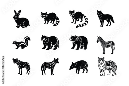 Animals silhouette vector illustration