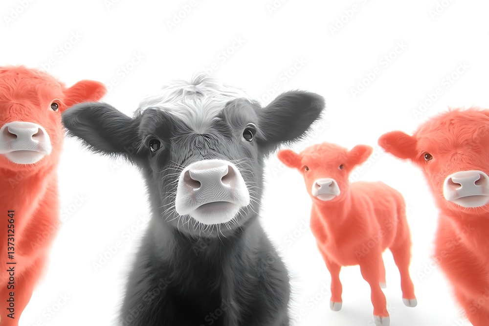 Fototapeta premium Cute Cows Photo Shoot