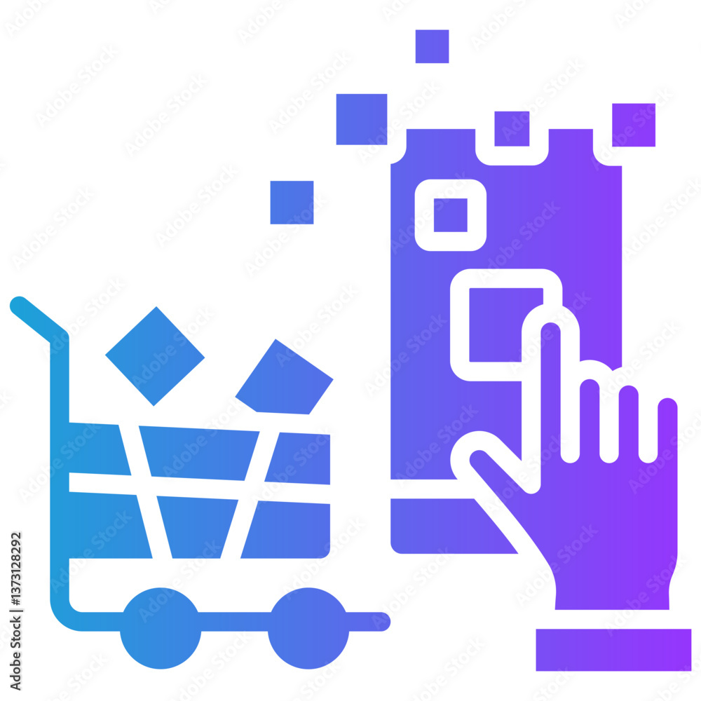 Pay-Per-Click glyph gradient icon