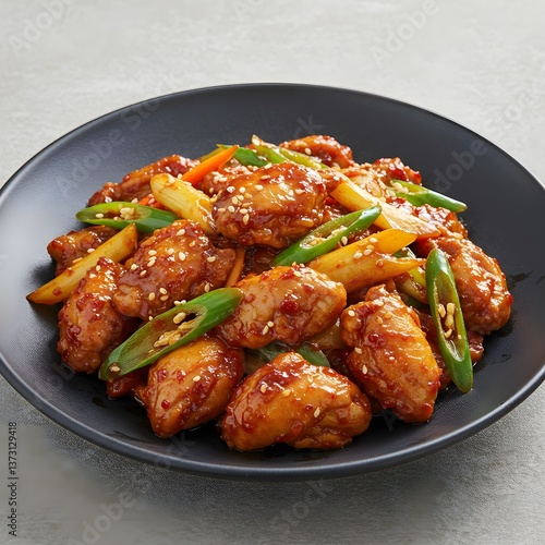 Spicy Stir-fried Chicken - Dak Galbi Plating