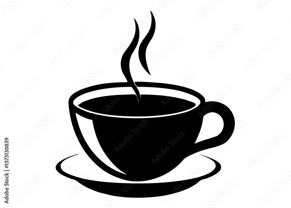 Minimalist Black Coffee Cup Icon with Steam – Simple Silhouette on White Background, Minimalist black coffee cup icon with steam, perfect for branding, menus, or digital products Minimalist Black Coffee Cup Icon with Steam – Simple Silhouette on White Background, Minimalist black coffee cup icon with steam, perfect for branding, menus, or digital products