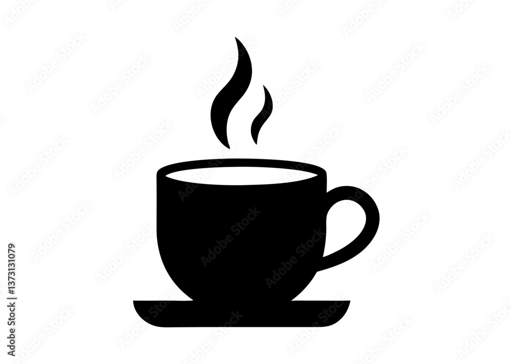 Minimalist Black Coffee Cup Icon with Steam – Simple Silhouette on White Background, Minimalist black coffee cup icon with steam, perfect for branding, menus, or digital products Minimalist Black Coffee Cup Icon with Steam – Simple Silhouette on White Background, Minimalist black coffee cup icon with steam, perfect for branding, menus, or digital products